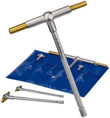 Fowler - 6 Piece, 5/16 to 6 Inch, Hardened Tool Steel Contact Point Ends, TiN Finish, Telescoping Gage Set - 4 and 5 Inch Long Handles, Includes Fitted Vinyl Case - Industrial Tool & Supply