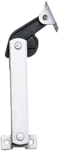 Sugatsune - 136mm OAL x 37mm Wide, 40 Lb Capacity, Spring Loaded Hard Down Lid Stay - Right Side, 4.7mm Mounting Hole Diam, 70° Max Opening, Polished 304 Stainless Steel & Polyacetal - Industrial Tool & Supply