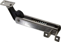 Sugatsune - 136mm OAL x 37mm Wide, 30 Lb Capacity, Spring Loaded Soft Down Lid Stay - Right Side, 4.7mm Mounting Hole Diam, 70° Max Opening, Polished 304 Stainless Steel & Polyacetal - Industrial Tool & Supply