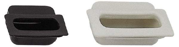 Sugatsune - 82mm Overall Width x 63mm Overall Height, 35mm Recess Depth, Ivory Snap In Recessed Pull - Elastomer, 53mm Recess Height, 72mm Recess Width - Industrial Tool & Supply