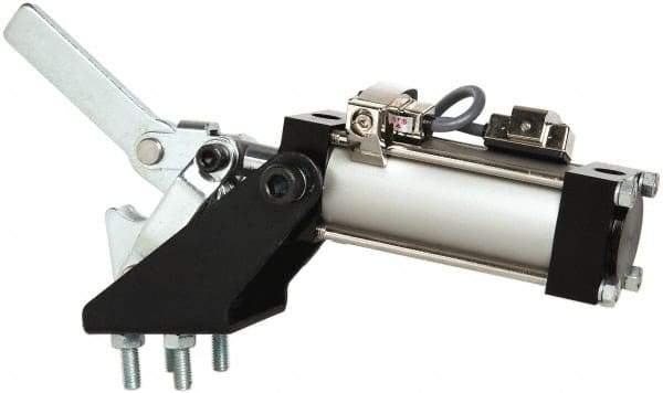 Gibraltar - 500 Lb Inner Hold Capacity, Vert Mount, Air Power Hold-Down Toggle Clamp - 1/8 NPT Port, 92° Bar Opening, 1.38" Height Under Bar - Industrial Tool & Supply