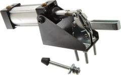 Gibraltar - 600 Lb Inner Hold Capacity, Vert Mount, Air Power Hold-Down Toggle Clamp - 1/8 NPT Port, 95° Bar Opening, 1.81" Height Under Bar - Industrial Tool & Supply