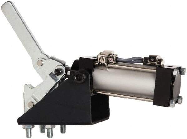 Gibraltar - 750 Lb Inner Hold Capacity, Vert Mount, Air Power Hold-Down Toggle Clamp - 1/8 NPT Port, 92° Bar Opening, 1.81" Height Under Bar - Industrial Tool & Supply