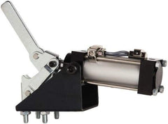 Gibraltar - 750 Lb Inner Hold Capacity, Vert Mount, Air Power Hold-Down Toggle Clamp - 1/8 NPT Port, 92° Bar Opening, 1.81" Height Under Bar - Industrial Tool & Supply