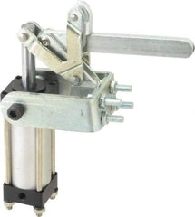 Gibraltar - 450 Lb Inner Hold Capacity, Horiz Mount, Air Power Hold-Down Toggle Clamp - 1/8 NPT Port, 95° Bar Opening, 2.76" Height Under Bar - Industrial Tool & Supply