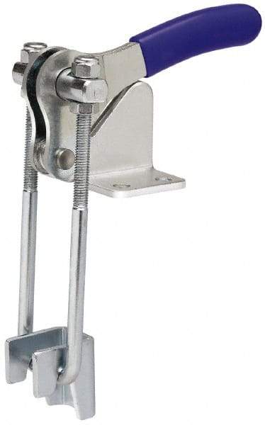 Gibraltar - 500 Lb Capacity, Vertical, U Hook, Flanged Base, Carbon Steel Pull Action Latch Clamp - 1.53" Drawing Movement, 3.35" OAL, Straight Handle - Industrial Tool & Supply