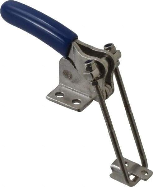 Gibraltar - 500 Lb Capacity, Vertical, U Hook, Flanged Base, Stainless Steel Pull Action Latch Clamp - 1.53" Drawing Movement, 3.35" OAL, Straight Handle - Industrial Tool & Supply