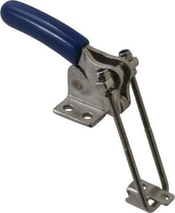 Gibraltar - 500 Lb Capacity, Vertical, U Hook, Flanged Base, Stainless Steel Pull Action Latch Clamp - 1.53" Drawing Movement, 3.35" OAL, Straight Handle - Industrial Tool & Supply
