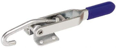 Gibraltar - 200 Lb Capacity, Horizontal, J Hook, Flanged Base, Stainless Steel Pull Action Latch Clamp - 2.35" Drawing Movement, 6.01" OAL, Straight Handle - Industrial Tool & Supply