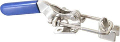 Gibraltar - 700 Lb Capacity, Horizontal, U Hook, Flanged Base, Stainless Steel Pull Action Latch Clamp - 1-3/4" Drawing Movement, 5.97" OAL, Whale Tail Handle - Industrial Tool & Supply