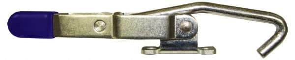 Gibraltar - 375 Lb Capacity, Horizontal, J Hook, Right Flanged Base, Stainless Steel Pull Action Latch Clamp - 4" Drawing Movement, 8.82" OAL, Thumb Handle - Industrial Tool & Supply