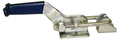 Gibraltar - 4,000 Lb Capacity, Horizontal, U Hook, Flanged Base, Carbon Steel Pull Action Latch Clamp - 3-1/2" Drawing Movement, 9.63" OAL, Straight Handle - Industrial Tool & Supply