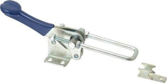 Gibraltar - 1,000 Lb Capacity, Vertical, U Hook, Flanged Base, Carbon Steel Pull Action Latch Clamp - 2" Drawing Movement, 4-1/4" OAL, Straight Handle - Industrial Tool & Supply