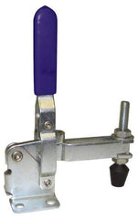 Gibraltar - 600 Lb Holding Capacity, Vertical Handle, Manual Hold Down Toggle Clamp - 58° Handle Movement, 106° Bar Opening, U-Bar, Flanged Base, Carbon Steel - Industrial Tool & Supply