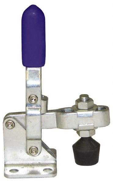 Gibraltar - 100 Lb Holding Capacity, Vertical Handle, Manual Hold Down Toggle Clamp - 60° Handle Movement, 110° Bar Opening, U-Bar, Flanged Base, Carbon Steel - Industrial Tool & Supply