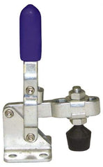 Gibraltar - 100 Lb Holding Capacity, Vertical Handle, Manual Hold Down Toggle Clamp - 60° Handle Movement, 110° Bar Opening, U-Bar, Flanged Base, Carbon Steel - Industrial Tool & Supply