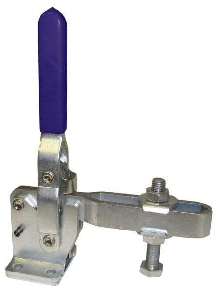 Gibraltar - 1,200 Lb Holding Capacity, Vertical Handle, Manual Hold Down Toggle Clamp - 70° Handle Movement, 140° Bar Opening, U-Bar, Flanged Base, Carbon Steel - Industrial Tool & Supply