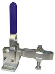 Gibraltar - 1,200 Lb Holding Capacity, Vertical Handle, Manual Hold Down Toggle Clamp - 70° Handle Movement, 140° Bar Opening, U-Bar, Flanged Base, Carbon Steel - Industrial Tool & Supply
