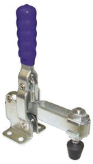 Gibraltar - 200 Lb Holding Capacity, Vertical Handle, Manual Hold Down Toggle Clamp - 64° Handle Movement, 104° Bar Opening, U-Bar, Flanged Base, Carbon Steel - Industrial Tool & Supply