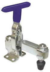 Gibraltar - 100 Lb Holding Capacity, Vertical Handle, Manual Hold Down Toggle Clamp - 60° Handle Movement, 110° Bar Opening, U-Bar, Flanged Base, Carbon Steel - Industrial Tool & Supply