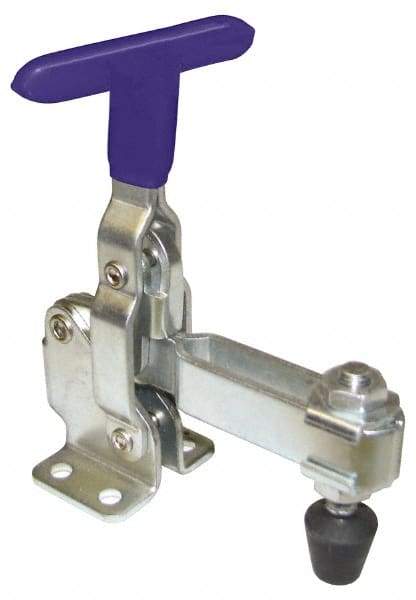 Gibraltar - 200 Lb Holding Capacity, Vertical Handle, Manual Hold Down Toggle Clamp - 64° Handle Movement, 104° Bar Opening, U-Bar, Flanged Base, Carbon Steel - Industrial Tool & Supply