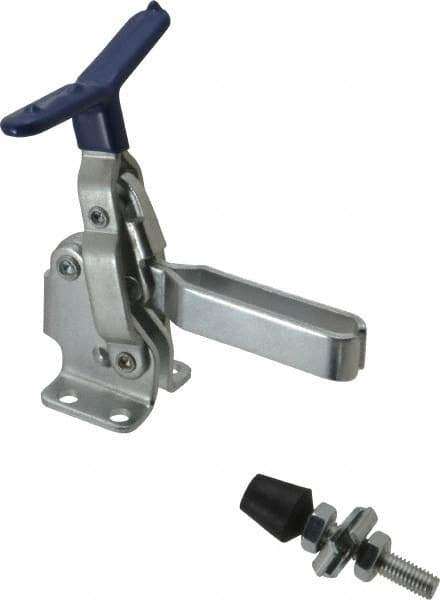 Gibraltar - 375 Lb Holding Capacity, Vertical Handle, Manual Hold Down Toggle Clamp - 62° Handle Movement, 115° Bar Opening, U-Bar, Flanged Base, Carbon Steel - Industrial Tool & Supply