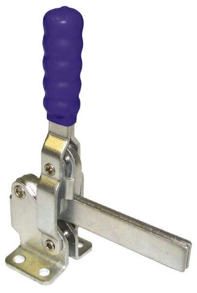 Gibraltar - 750 Lb Holding Capacity, Vertical Handle, Manual Hold Down Toggle Clamp - 58° Handle Movement, 106° Bar Opening, Solid Bar, Flanged Base, Carbon Steel - Industrial Tool & Supply