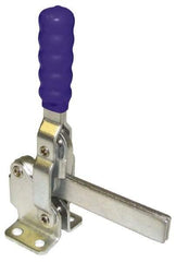 Gibraltar - 750 Lb Holding Capacity, Vertical Handle, Manual Hold Down Toggle Clamp - 58° Handle Movement, 106° Bar Opening, Solid Bar, Flanged Base, Carbon Steel - Industrial Tool & Supply