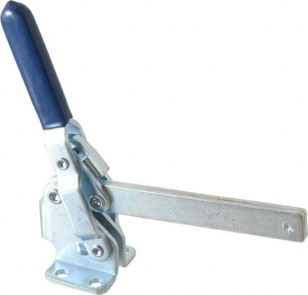 Gibraltar - 450 Lb Holding Capacity, Vertical Handle, Manual Hold Down Toggle Clamp - 62° Handle Movement, 115° Bar Opening, Solid Bar, Flanged Base, Carbon Steel - Industrial Tool & Supply