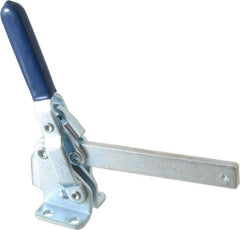 Gibraltar - 450 Lb Holding Capacity, Vertical Handle, Manual Hold Down Toggle Clamp - 62° Handle Movement, 115° Bar Opening, Solid Bar, Flanged Base, Carbon Steel - Industrial Tool & Supply