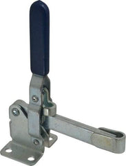 Gibraltar - 750 Lb Holding Capacity, Vertical Handle, Manual Hold Down Toggle Clamp - 58° Handle Movement, 106° Bar Opening, Solid Bar, Flanged Base, Carbon Steel - Industrial Tool & Supply