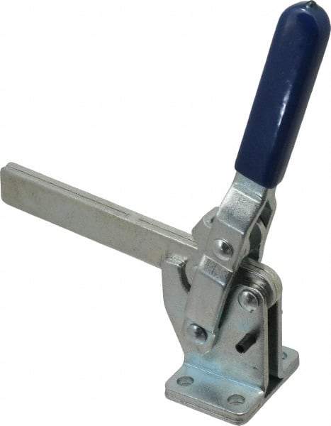 Gibraltar - 1,000 Lb Holding Capacity, Vertical Handle, Manual Hold Down Toggle Clamp - 75° Handle Movement, 136° Bar Opening, Solid Bar, Flanged Base, Carbon Steel - Industrial Tool & Supply