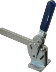 Gibraltar - 1,000 Lb Holding Capacity, Vertical Handle, Manual Hold Down Toggle Clamp - 75° Handle Movement, 136° Bar Opening, Solid Bar, Flanged Base, Carbon Steel - Industrial Tool & Supply