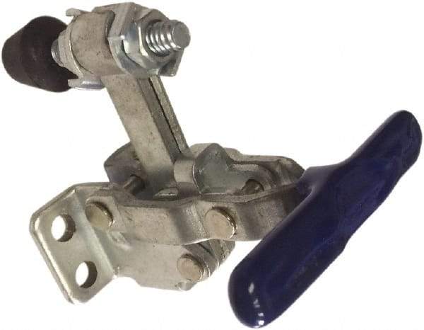 Gibraltar - 200 Lb Holding Capacity, Vertical Handle, Manual Hold Down Toggle Clamp - 64° Handle Movement, 104° Bar Opening, Solid Bar, Flanged Base, Carbon Steel - Industrial Tool & Supply