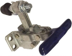Gibraltar - 200 Lb Holding Capacity, Vertical Handle, Manual Hold Down Toggle Clamp - 64° Handle Movement, 104° Bar Opening, Solid Bar, Flanged Base, Carbon Steel - Industrial Tool & Supply