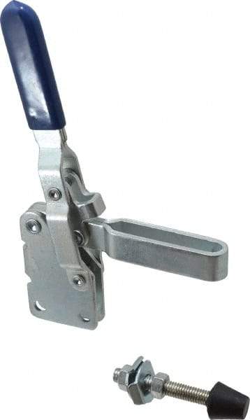 Gibraltar - 600 Lb Holding Capacity, Vertical Handle, Manual Hold Down Toggle Clamp - 58° Handle Movement, 106° Bar Opening, U-Bar, Straight Base, Carbon Steel - Industrial Tool & Supply