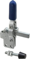Gibraltar - 200 Lb Holding Capacity, Vertical Handle, Manual Hold Down Toggle Clamp - 64° Handle Movement, 104° Bar Opening, Solid Bar, Straight Base, Carbon Steel - Industrial Tool & Supply