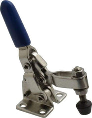 Gibraltar - 125 Lb Holding Capacity, Vertical Handle, Manual Hold Down Toggle Clamp - 55° Handle Movement, 100° Bar Opening, U-Bar, Flanged Base, Electro-Plated Zinc, Stainless Steel - Industrial Tool & Supply