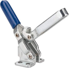Gibraltar - 200 Lb Holding Capacity, Vertical Handle, Manual Hold Down Toggle Clamp - 65° Handle Movement, 105° Bar Opening, U-Bar, Flanged Base, Electro-Plated Zinc, Carbon Steel - Industrial Tool & Supply