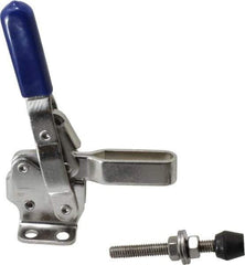 Gibraltar - 450 Lb Holding Capacity, Vertical Handle, Manual Hold Down Toggle Clamp - 57° Handle Movement, 99° Bar Opening, U-Bar, Flanged Base, Electro-Plated Zinc, Stainless Steel - Industrial Tool & Supply