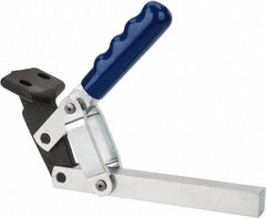 Gibraltar - 1,000 Lb Holding Capacity, Vertical Handle, Manual Hold Down Toggle Clamp - 65° Handle Movement, 195° Bar Opening, Solid Bar, Flanged Base, Electro-Plated Zinc, Carbon Steel - Industrial Tool & Supply