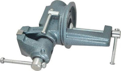 Wilton - 2-1/2" Jaw Width, 2-1/8" Opening Capacity, 1-3/4" Throat Depth, Steel Swivel Bench Vise - Clamp-On Base Attachment, 10.1" Long x 10.2" Wide x 5-2/5" High - Industrial Tool & Supply