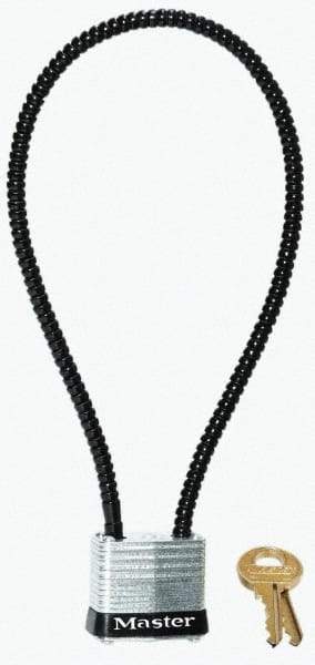 Master Lock - 7" Shackle Clearance, Keyed Different Padlock - 7/32" Shackle Diam, Steel - Industrial Tool & Supply