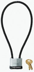 Master Lock - 7" Shackle Clearance, Keyed Different Padlock - 7/32" Shackle Diam, Steel - Industrial Tool & Supply