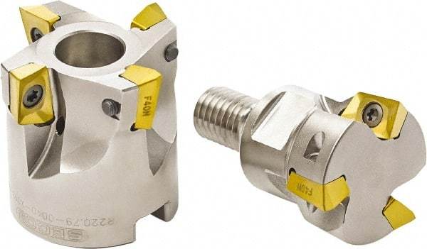 Seco - 50mm Cut Diam, 22mm Arbor Hole, 7mm Max Depth of Cut, 94° Indexable Chamfer & Angle Face Mill - 4 Inserts, XO.. 1204 Insert, Right Hand Cut, Through Coolant, Series R220.79 - Industrial Tool & Supply