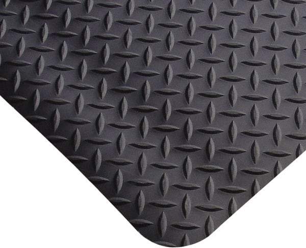 PRO-SAFE - 6' Long x 2' Wide, Dry Environment, Anti-Fatigue Matting - Black, Vinyl with Vinyl Sponge Base, Beveled on 4 Sides - Industrial Tool & Supply