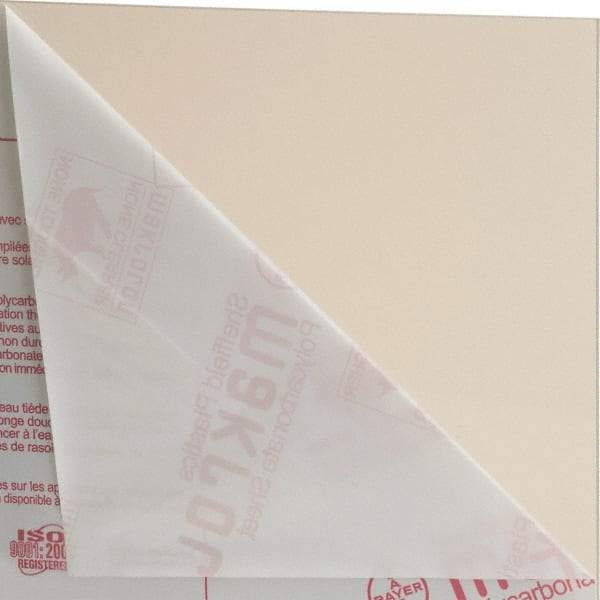 Made in USA - 1/4" Thick x 2' Wide x 4' Long, Polycarbonate Sheet - Bronze, Rockwell R-118 Hardness, ±10% Tolerance - Industrial Tool & Supply