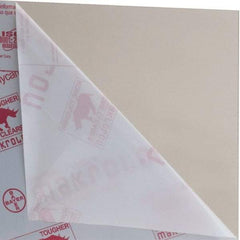 Made in USA - 1/8" Thick x 4' Wide x 4' Long, Polycarbonate Sheet - Gray, Rockwell R-118 Hardness, ±10% Tolerance - Industrial Tool & Supply