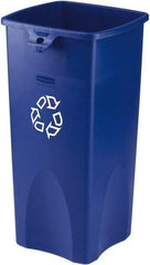 Rubbermaid - 23 Gal Blue Square Recycling Container - Plastic, 30" High x 16-1/2" Long x 15-1/2" Wide - Industrial Tool & Supply