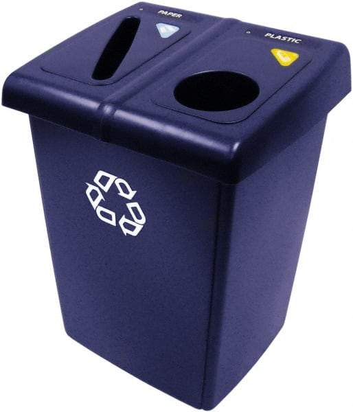 Rubbermaid - 46 Gal Blue Square Recycling Container - Plastic, 35" High x 26.8" Long x 23.6" Wide - Industrial Tool & Supply